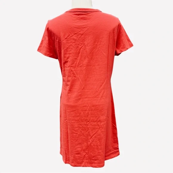 Calvin Klein Relaxed Short Sleeve Midi Logo T-Shirt Dress Watermelon Size S - Picture 7 of 9